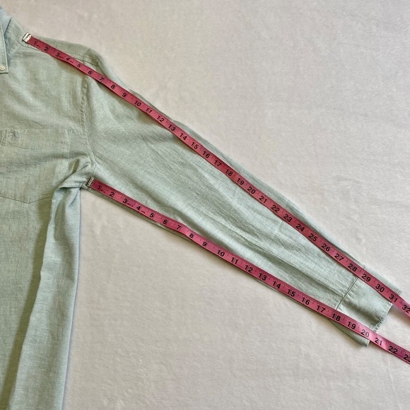 Original Penguin Linen Blend Woven Button-Down, Surf Spray/Light Green Small NWT - Picture 13 of 16